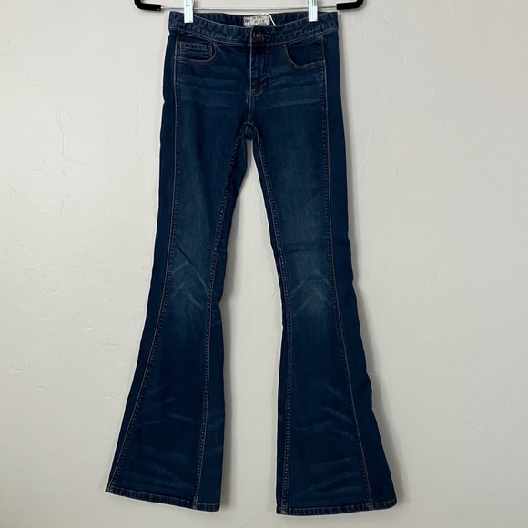 Free People Deep Blue Denim Jeans - Picture 1 of 5